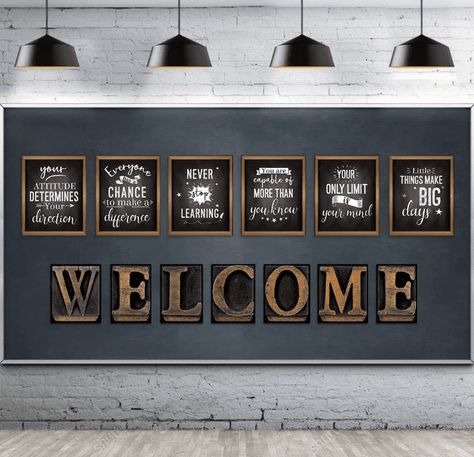 High School Classroom Decorations: Fun Ideas for Your Classroom Welcome Sign For School, Motivational Bulletin Boards, Welcome Bulletin Boards, High School Bulletin Boards, Classroom Decor High School, School Supplies For Teachers, School Hallways, Quote Positive, School Decor