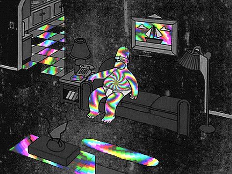 Photo Trippy Gif, Trippy Wallpaper, Trippy Art, The Simpsons, Graffiti, Gif, Neon, Rainbow, Tumblr