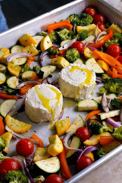 Primavera Baked Boursin Pasta Dinner With Boursin, Broccoli Caesar Salad, Baked Boursin Pasta, Broccoli Caesar, Best Caesar Dressing, Boursin Pasta Recipe, Broccolini Pasta, Baked Boursin, Boursin Pasta