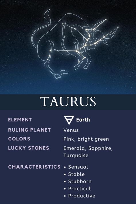 2024 Astrology, Taurus Element, Constellation Taurus, Taurus Constellation, Taurus Sign, Witch Books, Lucky Stone, Taurus Facts, My Art Style