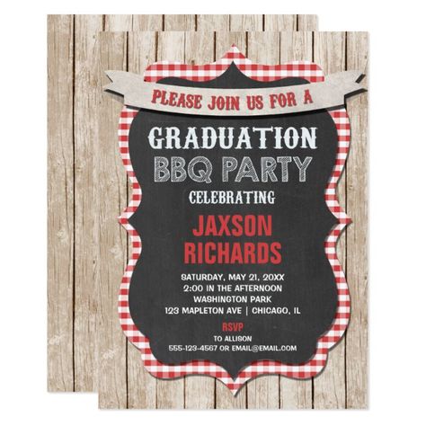 Graduation Bbq Party, Graduation Picnic, Grill And Chill, Graduation Bbq, Baby Q Invitations, Picnic Menu, Bbq Party Invitations, Bbq Baby Shower Invitations, Rustic Chalkboard