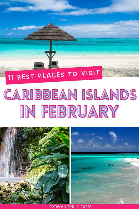 A list of the top 11 Caribbean islands to visit in February, perfect for those seeking a tropical winter escape. Best Islands To Visit In Caribbean, Best Carribean Island, Tropical Places To Visit, Warm Vacation, Jade Mountain Resort, Tropical Travel Destinations, Vacation Savings, Best Island Vacation, Best Places To Vacation