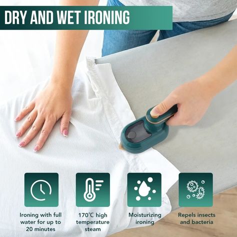 Portable Steam Iron, Handheld Steam Iron, Portable Iron, Ironing Pad, Iron Steamer, Ironing Machine, Hot Steam, Mini Iron, Handheld Steamer