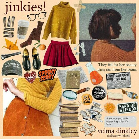 70s Scooby Doo, Velma Inspired Outfit, Velma Outfit, Moodboards Fashion, Artsy Style Outfits, Velma Costume, Scooby Doo Costumes, Daphne And Velma, Halloween Coustumes