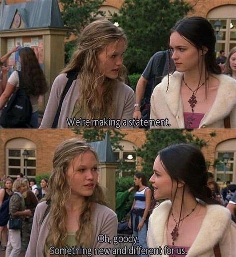 Kat Stratford And Her Friend, Susan May Pratt, Kat Stratford, 10 Things I Hate About You, Julia Stiles, 90s Movies, Chick Flicks, Movie Lines, Film Quotes