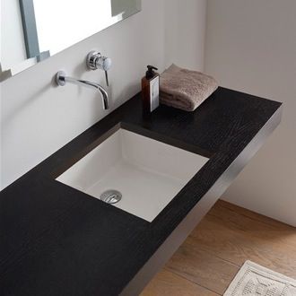 Undermount Bathroom Sinks - TheBathOutlet Salon Restroom Ideas, Elderly Bathroom Ideas, Master Room Bathroom, Square Bathroom Sink, Luxury Bathroom Sinks, Wall Mounted Bathroom Sinks, Bathroom Basins, Side Shelf, Drop In Bathroom Sinks