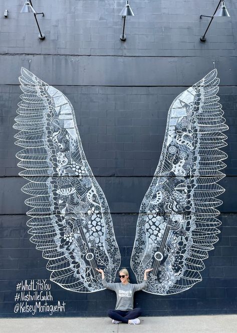 MUSIC CITY WINNER ✨ | Living With Landyn Nashville Gulch, Wings Mural, I Believe In Nashville, Nashville Murals, Nashville Downtown, Visit Nashville, Nashville Bachelorette Party, Find Instagram, Instagram Guide