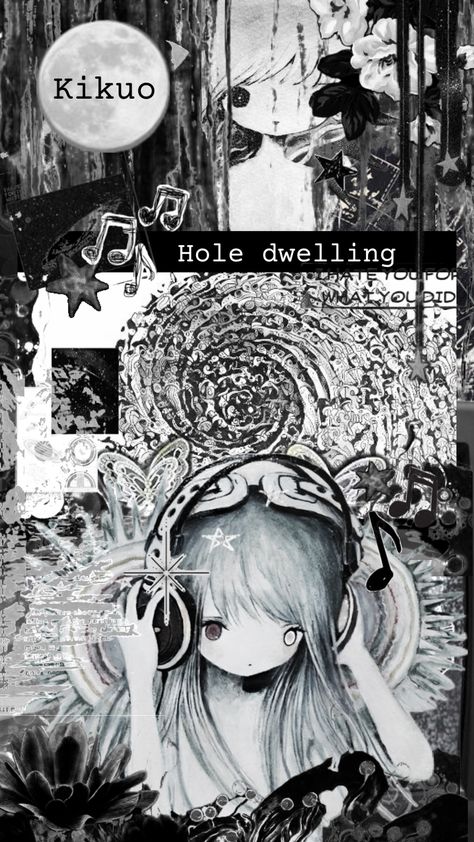 #kikuo #music #blackandwhite Kikuo Wallpaper, My Soul Is Tired, Vocaloid Wallpaper, Craft Classes, Hand Art Drawing, Hand Art, Cool Wallpaper, Aesthetic Art, Vocaloid