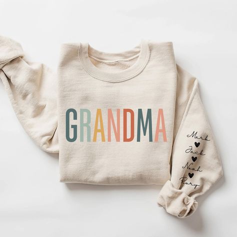 Personalized Grandma names Sweatshirt, Mothers Day Gift, Gift for Grandmother, Nana Sweatshirt, Tante Sweatshirt, Tia Sweatshirt, Mama by FabPrintDesigns on Etsy Grandma Sweatshirt Ideas, Grandma Hoodie, Nana Sweatshirt, Grandma Names, Grandma Sweatshirt, Gift For Grandmother, Birthday Gifts For Grandma, Gildan Hoodie, Personalized Grandma