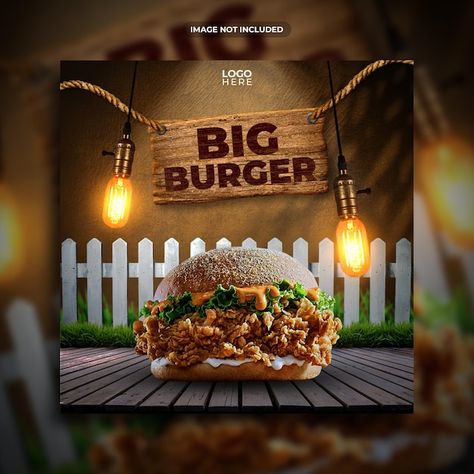 Burger Creative Post, Burger Social Media Design, Burger Poster Design, Food Creative Ads, Food Post Design, Chicken Fillet Burger, Burger Social Media Post, Clothing Graphic Design, Burger Ads