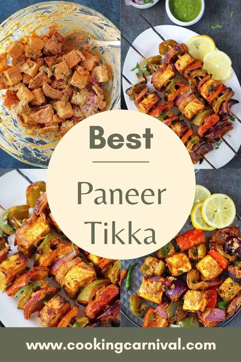 This is the best recipe of Paneer Tikka in the oven you’ll ever make at home! Enjoy restaurant-style taste without going into the restaurant! In today's post, learn easy Paneer appetizer recipe which is simple and delectable! #paneertikka #inoven #onstove intawa #indianrecipe #paneerrecipe #homemade Veg Burgers Recipe, Paneer Tikka Recipe, Tandoori Paneer, How To Make Paneer, Tikka Recipe, Indian Appetizers, Popular Appetizers, Tandoori Masala, Paneer Tikka