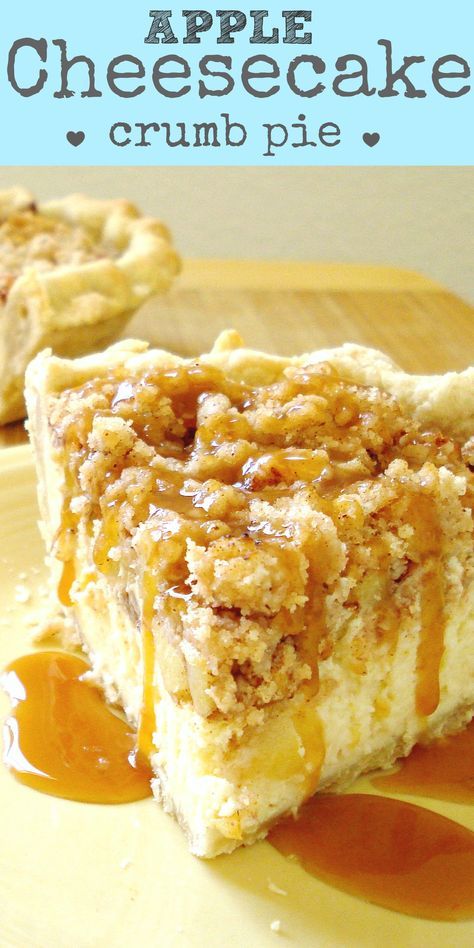 Cake Recipes Apple, Apple Cheesecake Pie, Apple Pie Cheesecake, Crumb Pie, Cake Apple, Pie Cheesecake, Apple Cheesecake, Cheesecake Pie, Apple Cobbler