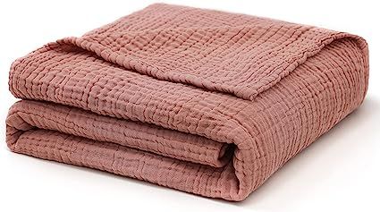 Amazon.com: Mary Hatch Pink Muslin Blanket Lightweight Cotton Throw Blanket for Adult Girls Baby 4 Layers Soft Breathable Gauze Blanket for Couch Bed All Season Use,Dusty Pink 50" Wx60 L : Home & Kitchen Gauze Blanket, Storing Blankets, Muslin Blanket, Blanket For Couch, Muslin Blankets, Cotton Throw Blanket, Lightweight Blanket, Cotton Throw, Pink Brand