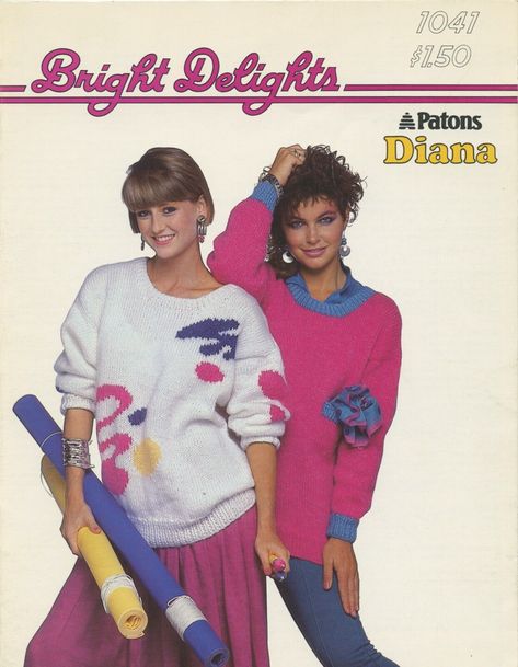 This is for the knitting pattern only and does not include yarn, needles, other supplies or finished project.   You are purchasing an unused vintage pattern.  Light cover wear from storage. Pages clean and tight no writing, no rips. 1980s - 2 designs for adults - sizes finished bust 36 to 44. In English and French language. Fashion Through The Decades, 1980’s Fashion, Dapper Suits, Decades Of Fashion, 80 Fashion, Fashion 1940s, English And French, 80s Sweater, 80s And 90s Fashion