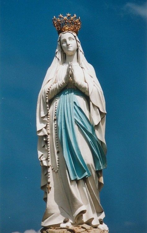 Our Lady Of Lourdes Statue, Our Lady Of Lourdes Image, Virgin Mary Picture, Mother Mary Pictures, Blessed Mother Statue, Catholic Wallpaper, Virgin Mary Art, Catholic Decor, Virgin Mary Statue