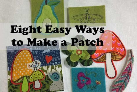 There are two sides to patches besides the front and the back. There are the real patches, the work horse, practical, I got a hole that needs covering patch and then there’s the strictly fun,… How To Sew On A Patch By Hand, How To Sew A Patch, Make A Patch From Fabric, How To Make Sew On Patches, How To Sew On A Patch, Homemade Patches, Make Your Own Patch, Visible Mending, Work Horses