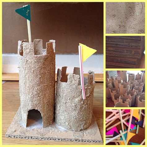 Sandcastle Craft, Sand Castle Craft, Castle Crafts, Kids Building, Play Sand, Beach Themed Crafts, Castle Building, Building Crafts, Corrugated Card