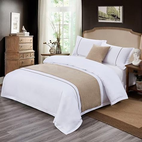 Amazon.com: STANGK Hotel Bed Runner Scarf Cotton and Linen Bedspreads Protective Bed Tail Pad Decoration Strip Guestrooms Bed Throws for Foot of Bed Bed End Towel for Twin Queen King Size Bed : Home & Kitchen Bed Runners Ideas Hotel, Bed Runners Ideas, Bed Scarf Runner, Masculine Bed, Bed Protector, Bed Runners, Linen Bedspread, Cama King Size, Bed Scarf