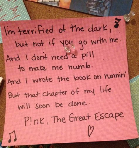 - P!nk, The Great Escape P Nk Quotes, Quotes Song Lyrics, Great Escape, Lyrics Aesthetic, The Great Escape, Song Lyrics, Of My Life, Love Her, Poetry