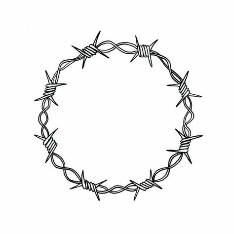 Barbed Wire Pattern, Barbwire Tattoo, Barbed Wire Tattoos, Circle Tattoo, Elbow Tattoos, Fire Tattoo, Doodle Tattoo, Tattoo Style Drawings, Tattoo Project