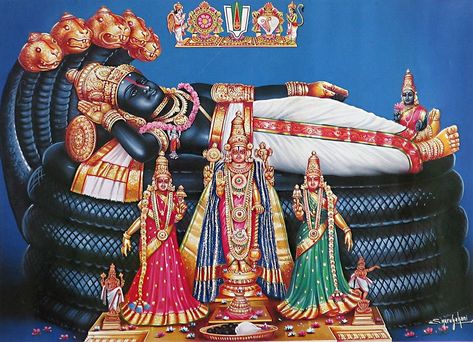 Sri Ranganatha Swamy Ranganatha Swamy, Most Powerful Mantra, Hindu Symbols, Indian Traditional Paintings, Rama Image, Lord Rama, Lakshmi Images, Lord Vishnu Wallpapers, Tanjore Painting