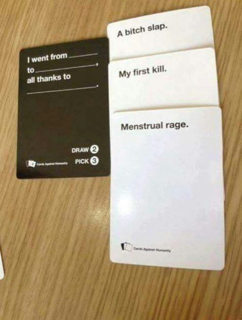 This may be my new favorite triple pairing in Cards Against Humanity Cards Against Humanity Funny, Period Humor, 웃긴 사진, Really Funny Memes, Tumblr Funny, Funny Laugh, Funny Posts, Funny Texts, Funny Images