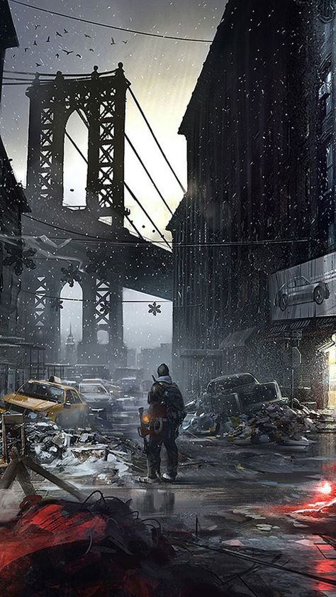 Dystopian Scenery, Apocalypse Landscape, Dystopian Art, Snowman Wallpaper, Arte Zombie, Division Games, Sci Fi Wallpaper, Tom Clancy The Division, Apocalypse Aesthetic