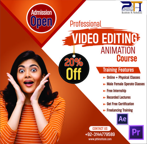 Video Editing Courses 2022 Learn Youtube Star Course And Earn Money From many Platform like. >Freelancing >Own Business >on Job >Services "Training Features" > Online + Physical Classes > Get Free Certification > Recorded Lectures > Free Online Internship >Male Female Sperate Classes * PTH Training Institute and Solution - Pakistan's No 1 IT Trainings Institute >> Class Assignments, Practical Projects. >> Top Student of each Batch will be offered a 02-month Internship leading to a Job Video Editing Course, Course Flyer, Top Student, Graphic Design Course, Youtube Stars, Free Courses, Own Business, Video Editing, Flyer Design