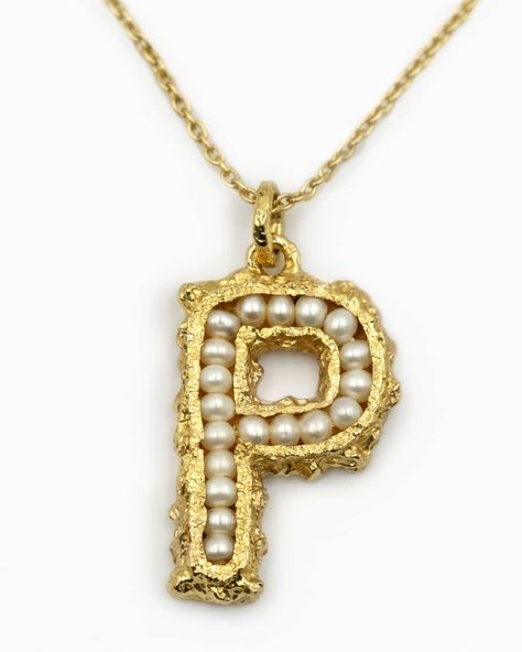 PACHAREE Mini Pearls Alphabet Necklace | Neiman Marcus Dope Jewelry Accessories, Accessory Design, Alphabet Jewelry, Alphabet Necklace, Jewelry Accessories Ideas, Dope Jewelry, Initial Pendant Necklace, Classy Jewelry, Funky Jewelry