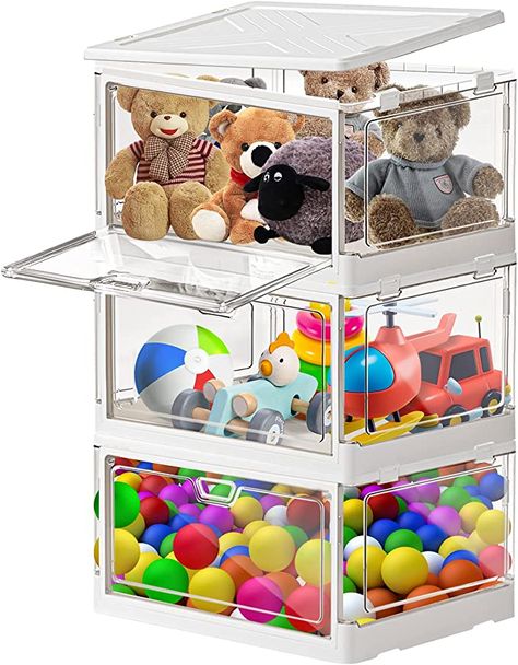 Amazon.com: Clear Storage Bin with Lid 3 Pack 【Stackable & Sturdy】Plastic Bins for Storage, Multifunctional Folding Storage Bins for Bedroom, Living Room, Study, Toy Room, 22 QT Folding Box with Magnetic door : Home & Kitchen Clear Storage Bins, Storage Bins Organization, Toy Storage Bins, Clear Storage, Collapsible Storage Bins, Stackable Storage Bins, Toy Room, Magnetic Door, Hat Storage