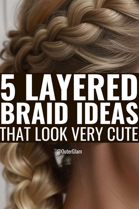 If you're looking for a fresh and stylish way to wear your hair this season, layered braids might be just the thing. Whether you have short or long hair, these cute braid ideas will add a touch of elegance and sophistication to your look. From French braids to fishtails, we've got you covered with the trendiest layered braid styles that are sure to turn heads. Braids In Layers, How To Braid Your Hair With Layers, Layered Hair Braids, Braids For Layered Hair, Cute Braid Ideas, Latest Braid Styles, Layered Braids, Summer Updos, Four Braid