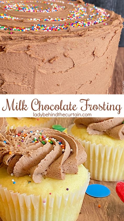 Milk Chocolate Frosting Easy Frosting Recipes, Milk Chocolate Frosting Recipe, Homemade Milk Chocolate, Chocolate Icing Recipes, Chocolate Frosting Recipe, Milk Chocolate Frosting, Homemade Milk, Layered Cakes, Easy Frosting