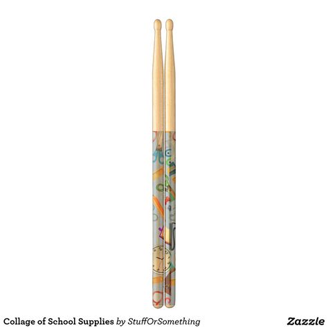 Collage of School Supplies Drum Sticks Drums Girl, Drum Solo, Drummer Gifts, Drum Sticks, Drum Lessons, Drum Accessories, Read And Write, Percussion Instruments, Guitar Picks