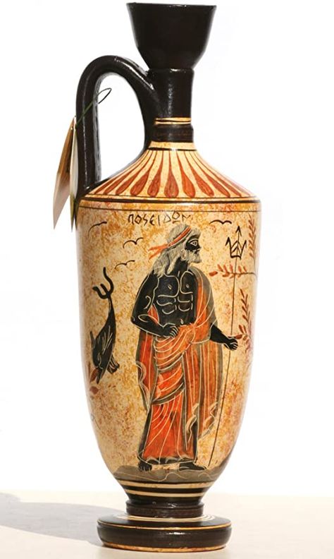 Ink Link, Poseidon Tattoo, Greek Vase, Roman Artifacts, Vase Pot, Goddess Athena, Greek Pottery, Ancient Greek Art, Greek Vases