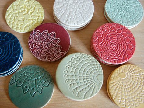 Pottery Coasters, Slab Ceramics, Pottery Handbuilding, Slab Pottery, Ceramic Techniques, Hand Built Pottery, Ceramic Coasters, Pottery Techniques, Ceramics Pottery Art