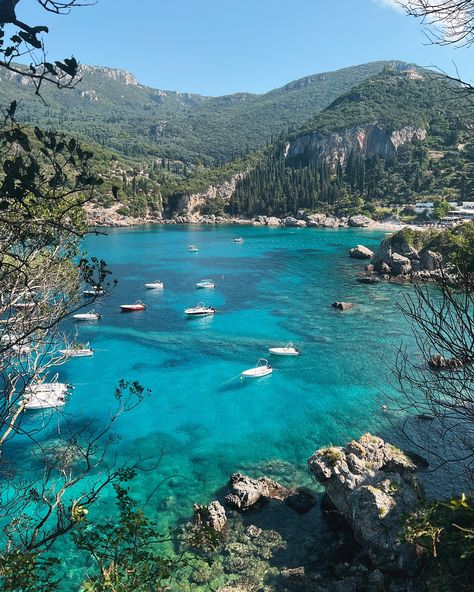 corfu snaps 🌞🐚🌊 Corfu Travel Guide ⬇️ 🚗 rent a car to get around the island 🏝️ stay on the most beautiful beach on the island - Rovinia Beach in Palaiokastrites 🛥️ take a boat tour to Paxos, Antipaxos & the blue caves to explore turquoise water and beautiful beaches with @ioniancruises 🇬🇷 explore the old town of Corfu 🍹 visit one of the beach clubs like @akronbeachbar or @malibusummercorfu 🌅 watch the sunset in one of the restaurants on the beach in Acharavi #corfu #corfuisland #corfugre... Beach In Greece, Corfu Town, Paradise Falls, Corfu Island, Summer Europe, Corfu Greece, Holiday Inspo, Greek Style, Europe Summer