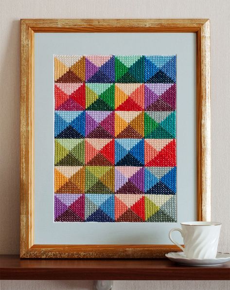 Cross Stitch Abstract Pattern, Cross Stiching Ideas Modern, Cross Stitch Flowers Pattern Free, What To Embroider, Geometric Cross Stitch Patterns, Simple Cross Stitch Patterns, Geometric Pattern Embroidery, Abstract Cross Stitch, Contemporary Cross