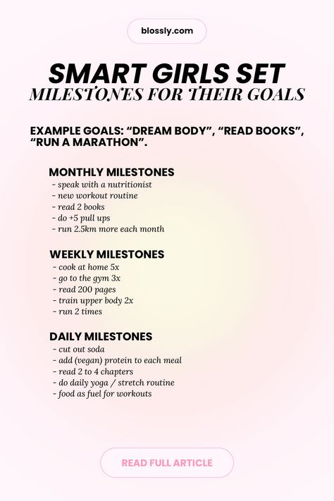 The Blossom Challenge Day 10: Smart Girls Set Milestones And Reach Their Goals. – Blossly Study Validation, 10 Days Challenge, Monthly Routine, Smart Goals Examples, Goal Examples, 2024 Goals, Smart Girl, Natural Sleep Remedies, Natural Cold Remedies