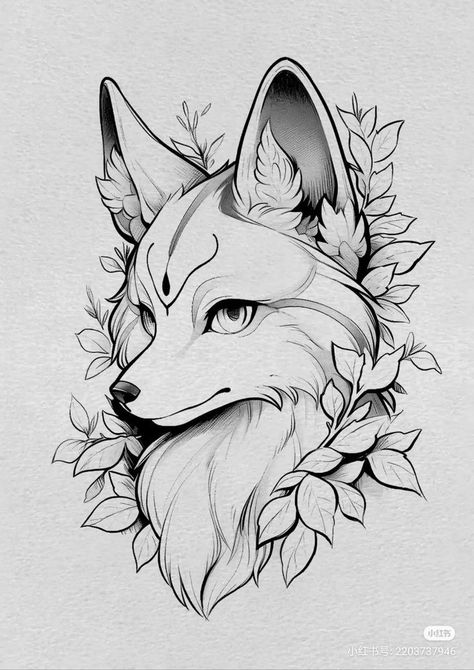 Tiktok Drawings, Animal Line Drawings, Fox Tattoo Design, Cartoon Crazy, Fox Tattoo, Desenho Tattoo, Fox Art, Coloring Book Art, Tattoo Design Drawings