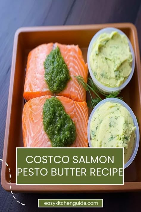 Last Updated on September 30, 2023 The salmon dishes from the Costco food court have gained much attention over the past few years for their flavor, convenience, and affordability. Whether it’s the classic teriyaki salmon bowl or the ever-popular salmon pesto butter, Costco is sure to please all of your seafood cravings! This guide for ... <a title="Costco Salmon Pesto Butter Recipe – Easy Kitchen Guide" class="read-more" href="https://easykitchenguide.com/costco-salmon-pesto-butt... Costco Salmon With Pesto Butter, Basil Butter Salmon, Pesto Butter Salmon, Costco Salmon, Pesto Salmon Recipe, Costco Meals, Pesto Salmon, Butter Salmon, Salmon Bowl