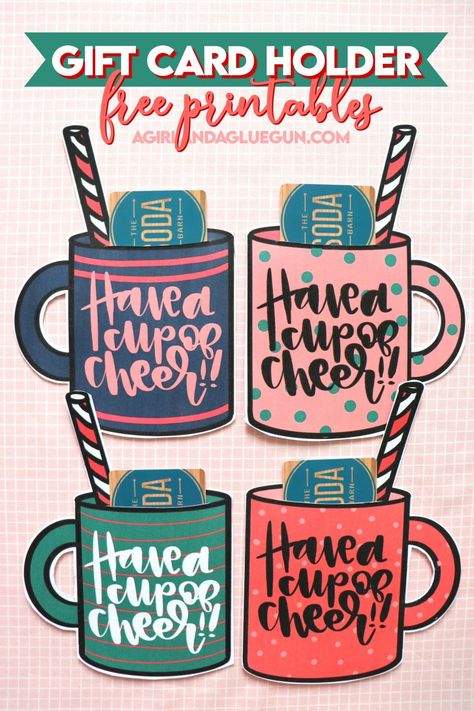 Cup of Cheer Free Printable Cup Of Cheer Gift, Coffee Gift Tags Free Printable, Have A Cup Of Cheer Printable Free, Cup Of Cheer Printable Free, Starbucks Gift Card Holder, Have A Cup Of Cheer, 2023 Classroom, Gift Card Printable, Free Christmas Tags