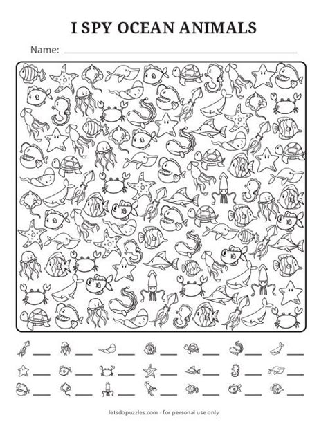 Free Printable I Spy Ocean Animals Printable I Spy Pages, Ocean Spot The Difference, I Spy Pages Free Printable, I Spy Summer Printables For Kids Free, I Spy Ocean Animals, I Spy Valentine Free Printable, Ocean Worksheets For Kids, I Spy Worksheets, I Spy Printable