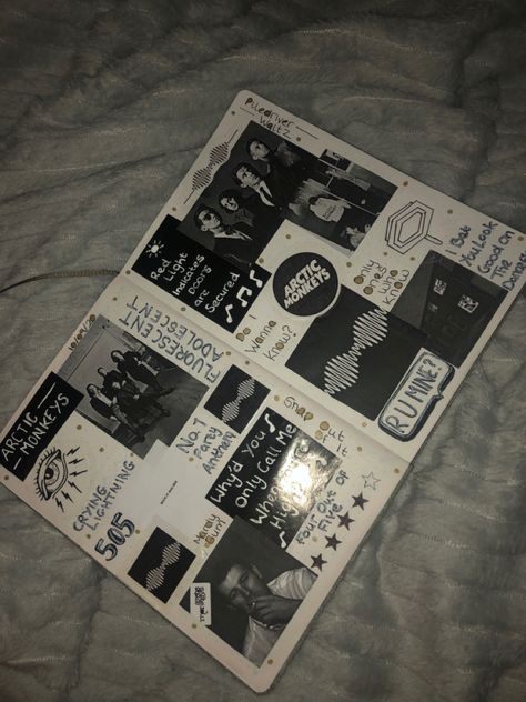 Arctic Monkeys Scrapbook, Arctic Monkeys Journal Page, Arctic Monkeys Crafts, Arctic Monkeys Diy, Arctic Monkeys Sketch, Arctic Monkeys Room, Music Scrapbook Ideas, Arctic Monkeys Drawing, Arctic Monkeys Collage