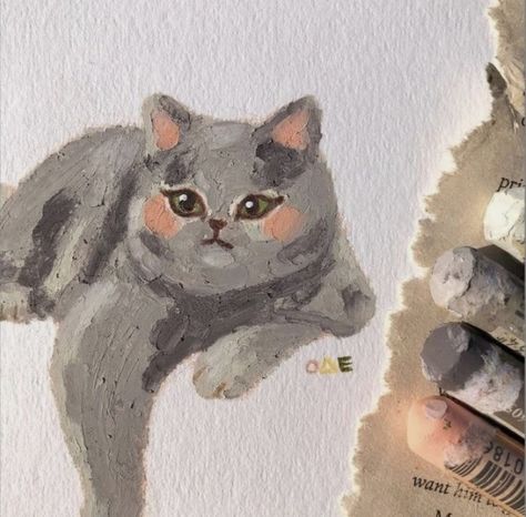 Oil Pastel Paintings, Grey Cat, Oil Pastel Drawings, Oil Pastel Art, Arte Sketchbook, Arte Inspo, Oil Pastels, Pastel Drawing, Pastel Art