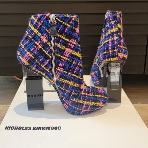 Erdem x Nicholas Kirkwood Ankle Boots - Size 5 Nicholas Kirkwood Shoes, Lucite Heels, Nicholas Kirkwood, Ankle Boots, In Italy, Limited Edition, Italy, Brand New, Boots