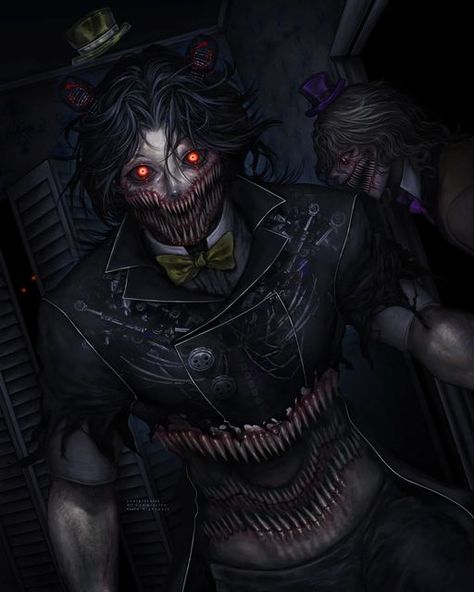 Fnaf Horror Art, Fnaf Oc Animatronic, Nightmare Animatronics, Nightmare Fnaf, Animatronic Oc, Fnaf Nightmare, Scary Man, Fnaf Horror, Nightmare Freddy