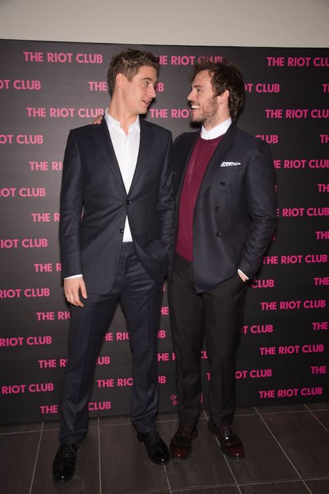 Hot British Actors Hanging Out With Each Other | Pictures | POPSUGAR Celebrity The Riot Club, Club In Paris, Hot British Actors, London In February, London In August, Max Irons, Man Hug, Sweet Hug, Toronto Film Festival