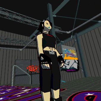 Selecting Cube, from ‘Jet Set Radio’ on the Dreamcast. Cube Jet Set Radio, Tab Jet Set Radio, Cel Shading, Jet Set Style, Jet Set Radio, Paul Dano, Cherry Limeade, Get Funky, Drawing Stuff