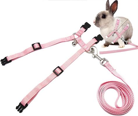 Bunny Leash, Bunny Harness, Walking Harness, Pink Pet, Small Rabbit, Vest Harness, Bunny Stuff, Cat Leash, Animal Accessories