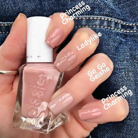 Comparison swatches to Essie ‘Princess Charming’ from the Enchanted Gel Couture line. Instagram: @livwithbiv Essie Nail Colors, Princess Charming, Nude Nail Polish, Gel Couture, Essie Gel, Gel Nail Colors, Essie Nail Polish, Essie Nail, Neutral Nails